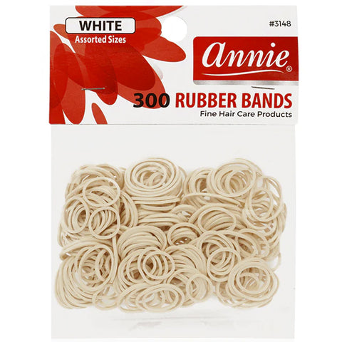 Annie #3148 Rubber Bands - White 300ct