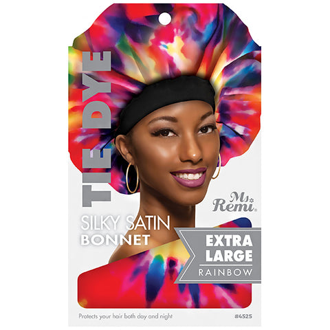 Annie Ms. Remi #4525 Tie Dye Silky Satin Bonnet XL  Assorted