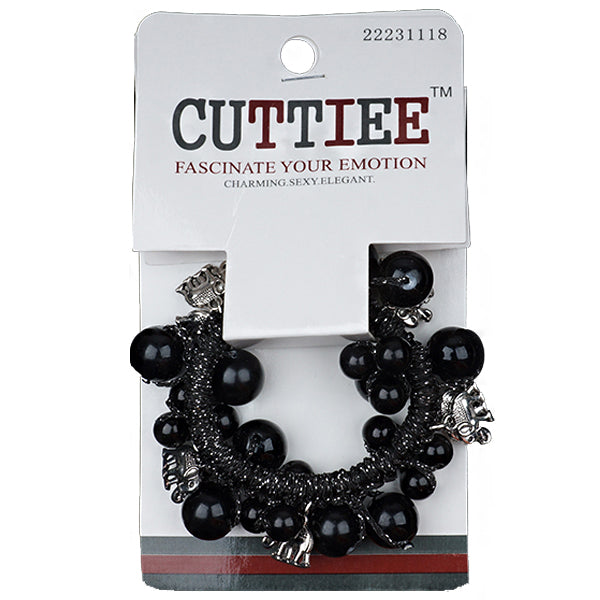 Cuttiee #1118 Ponytail Holder Round Jewel