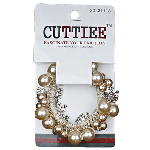 Cuttiee #1118 Ponytail Holder Round Jewel