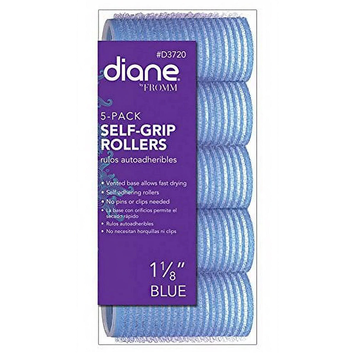 Diane D3720 Self-Grip Rollers 1-1\/8\" Blue 5PK