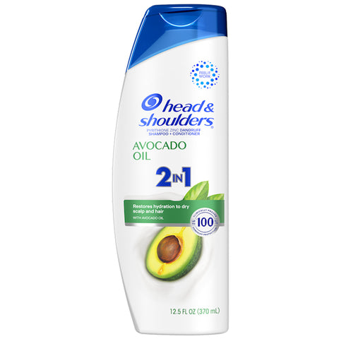 Head & Shoulders 2 In 1 Dandruff Shampoo + Conditioner- Avocado Oil 12.5oz