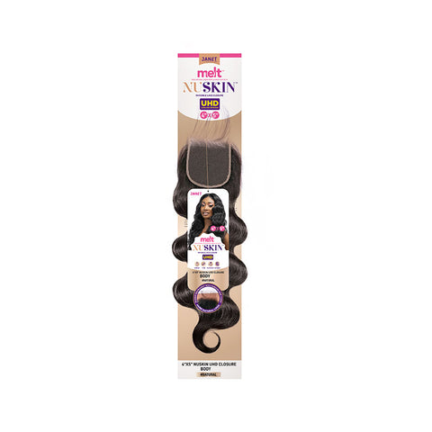 Janet Collection Melt Nuskin 100% Virgin Remy Human Hair 4x5 UHD Lace Closure - BODY 12