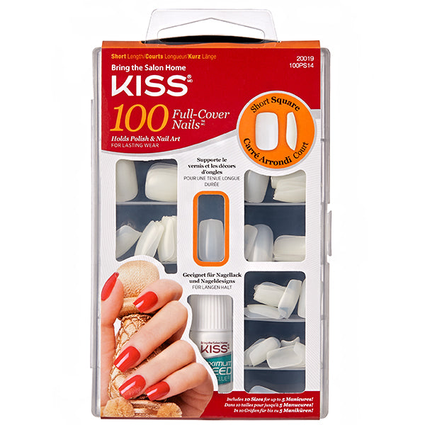 Kiss 100PS14 100 Full Cover Nails Short Length Short Square