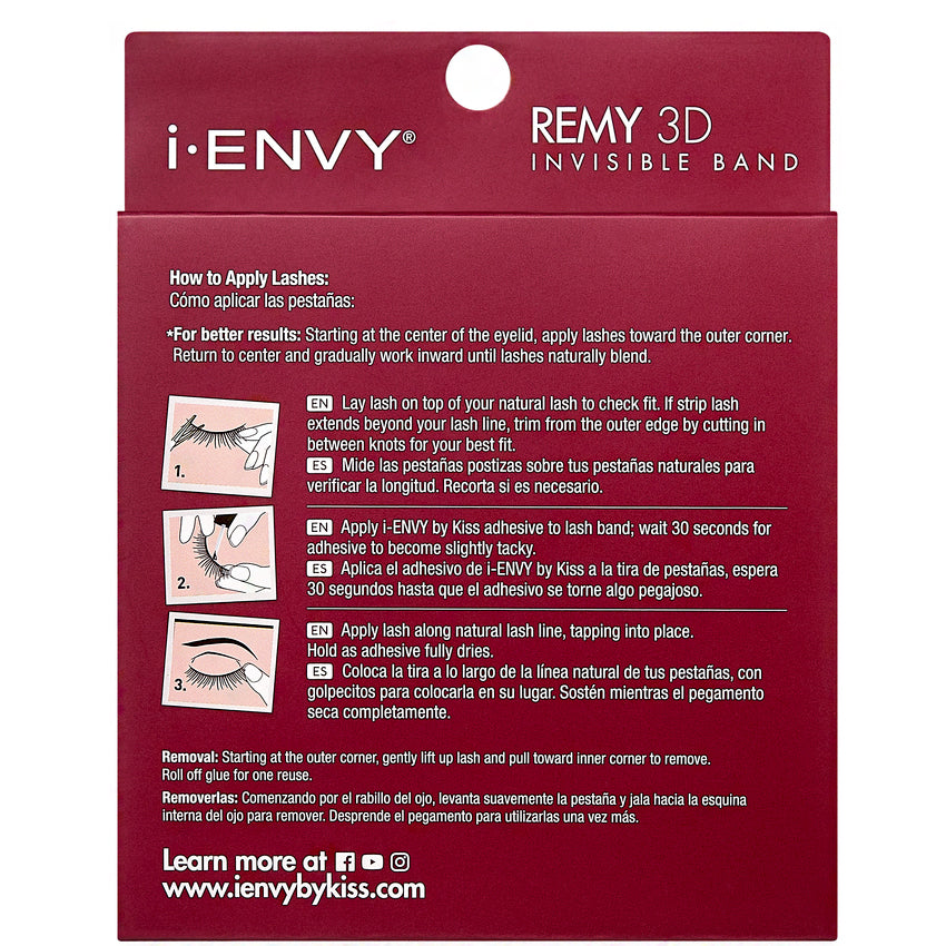 Kiss I-Envy KREIMXX Remy 3D Invisible Band 100% Human Hair Lashes