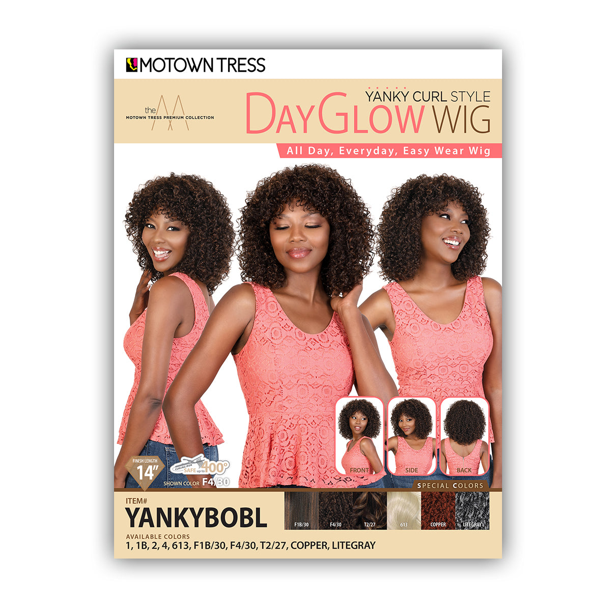 Motown Tress DayGlow Synthetic Hair Wig - YANKYBOBL