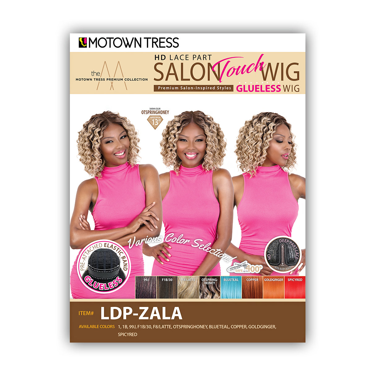 Motown Tress Salon Touch Synthetic Hair Glueless HD Lace Wig - LDP ZALA