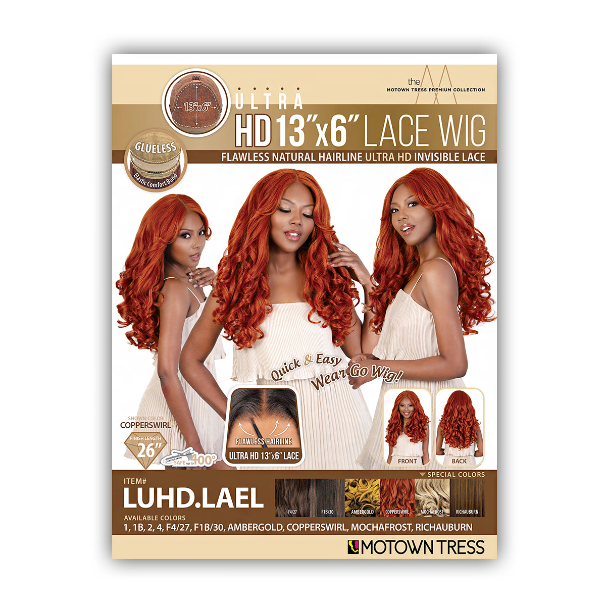 Motown Tress Synthetic Hair 13x6 Glueless HD Lace Wig - LUHD LAEL