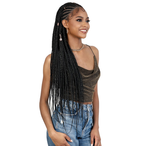 Motown Tress Synthetic Hair Glueless HD Whole Hand Tied Braid Lace Wig - WLB QUIN32