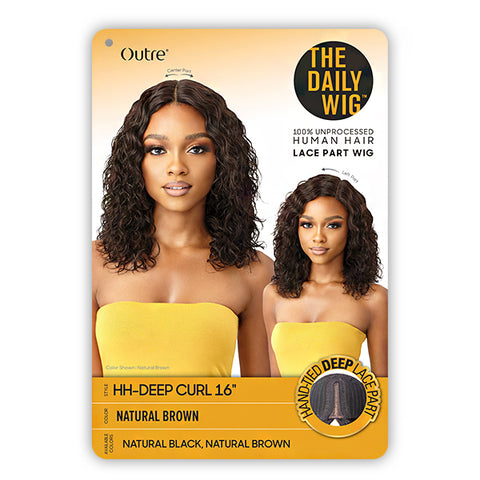 Outre The Daily Wig 100% Human Hair Lace Part Wig - HH DEEP CURL 16