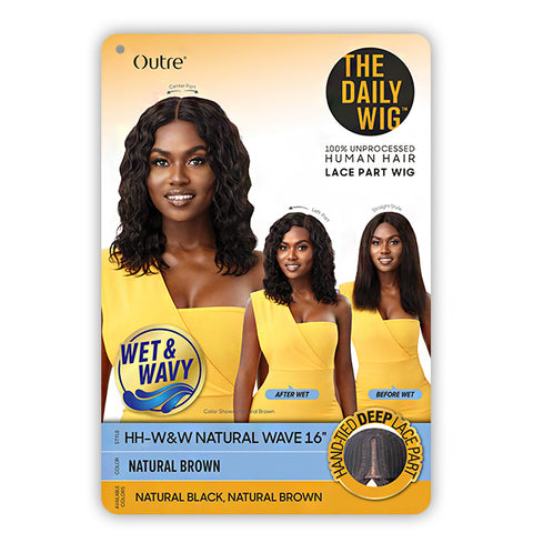 Outre The Daily Wig WET WAVY Human Lace Part Wig HH NATURAL WAVE 16