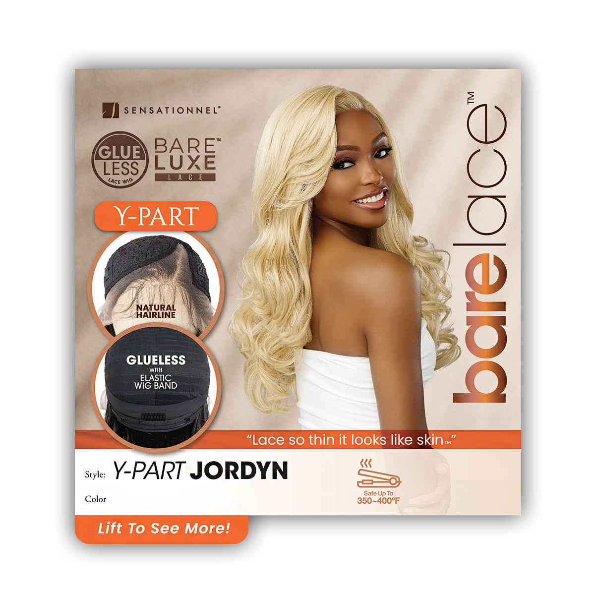 Sensationnel Barelace Synthetic Hair Glueless BARELUXE Lace Wig - Y PART JORDYN