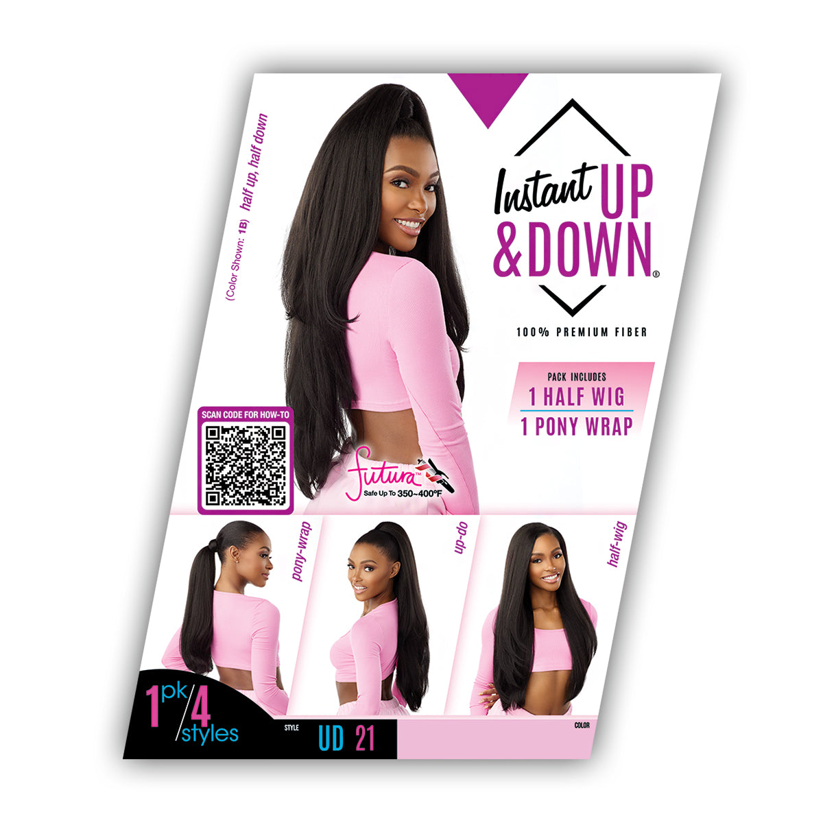 Sensationnel Synthetic Hair Half Wig Instant Up & Down - UD 21