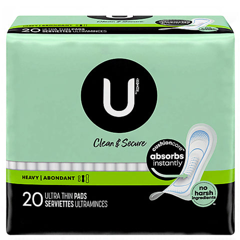 U by Kotex Clean & Secure Pads - Heavy \/ 20 Ultra Thin Pads